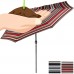 Sunnydaze 9 Foot Outdoor Patio Umbrella with Push Button Tilt & Crank, Aluminum, Catalina Beach Stripe   567152384
